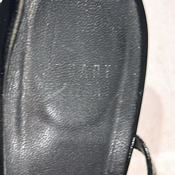 Stuart Weitzman Clear Lucite Heels Open Toe Black Strap Slingback Heels - Picture 14 of 15